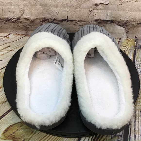 NY Threads Women's Gray Comfy Soft Coral Fleece Lined Slippers Size Small US 5 - Picture 3 of 9